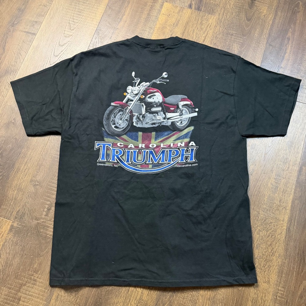 Vintage Y2K Carolina Triumph Mens XL Black Rocket III Motorcycle T Shirt